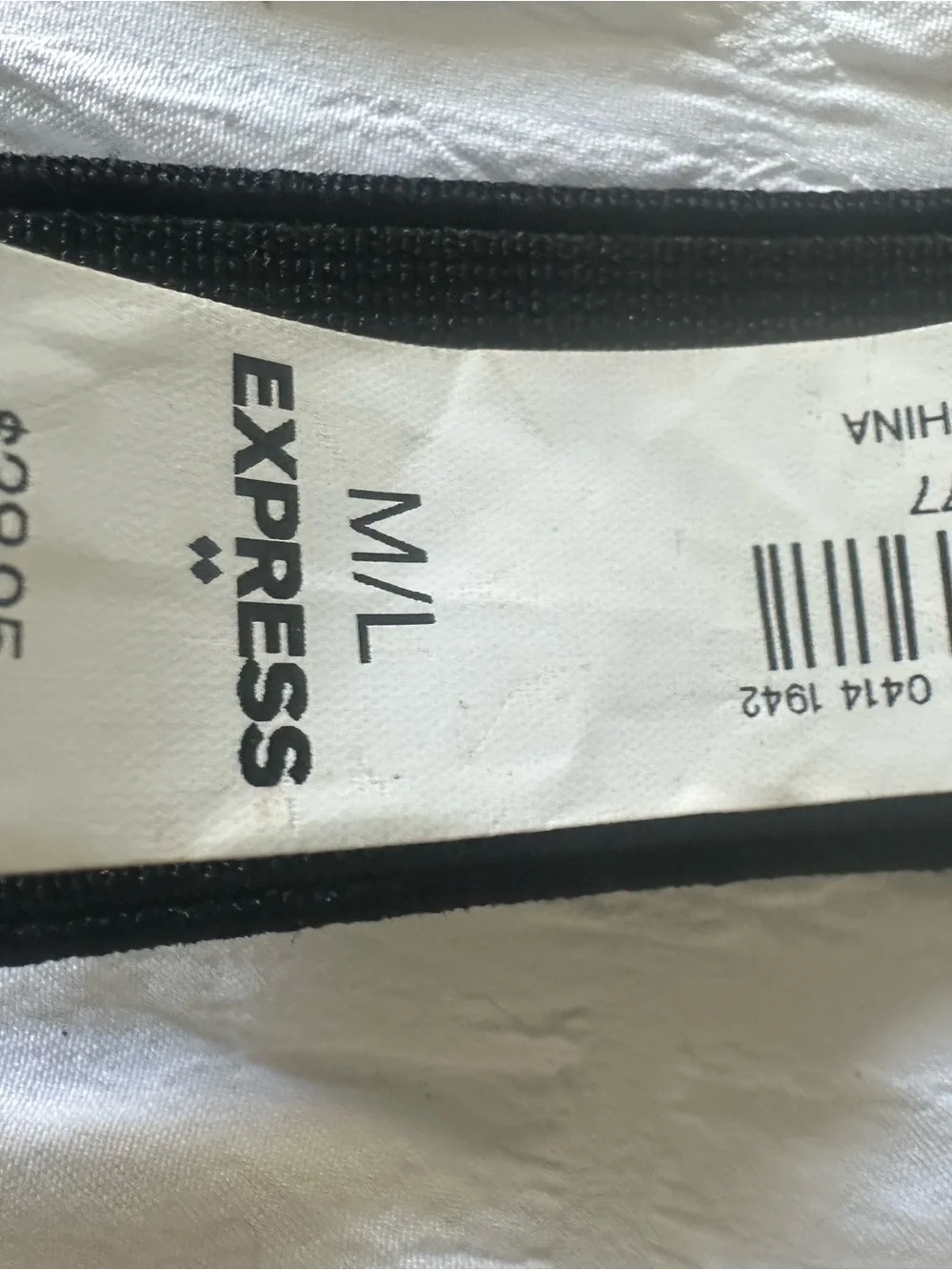 Express Black Belt with Silver Chain Accent